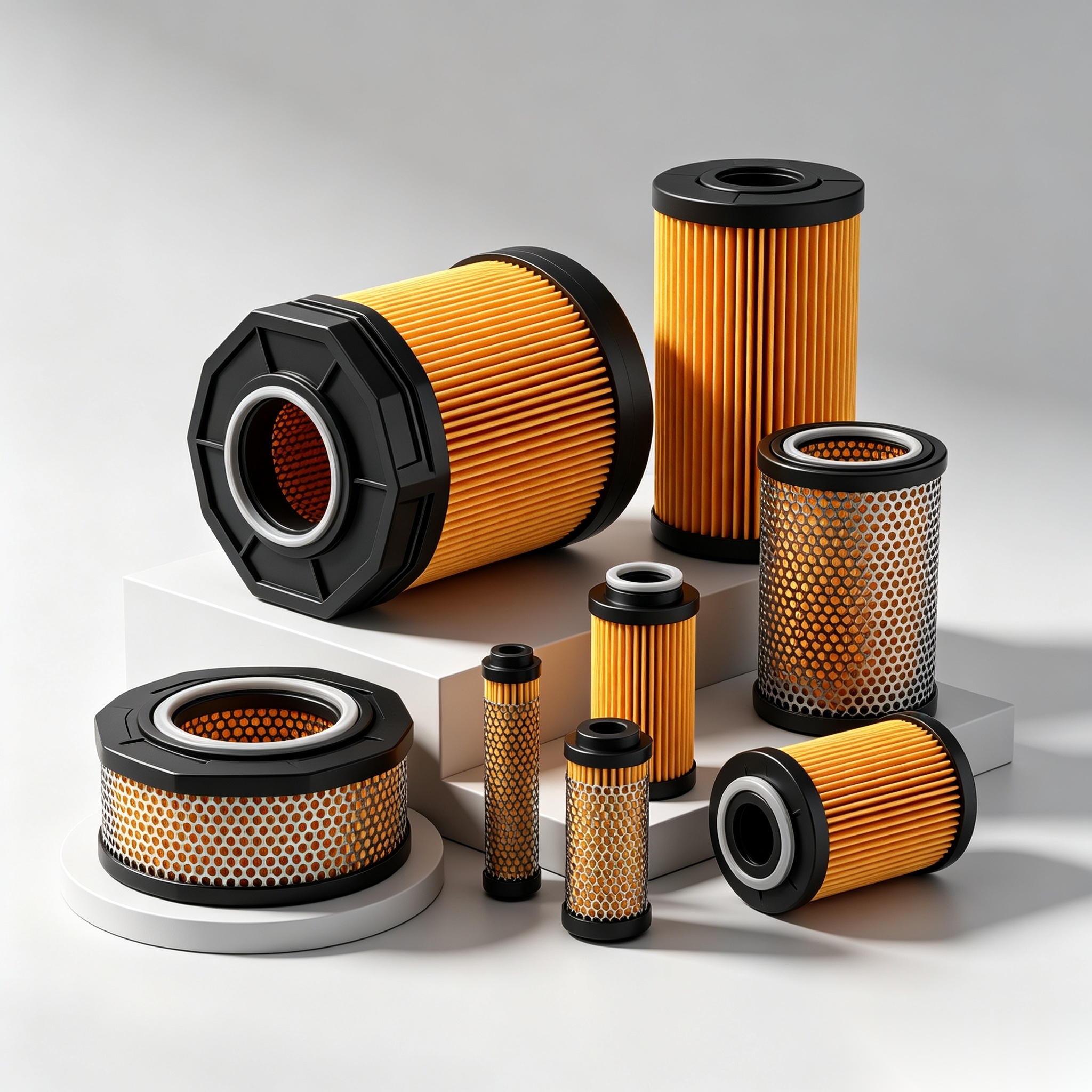Excavator filter kit angle view